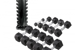 Body-Solid Bodytrading Set manubri gommati con rastrelliera